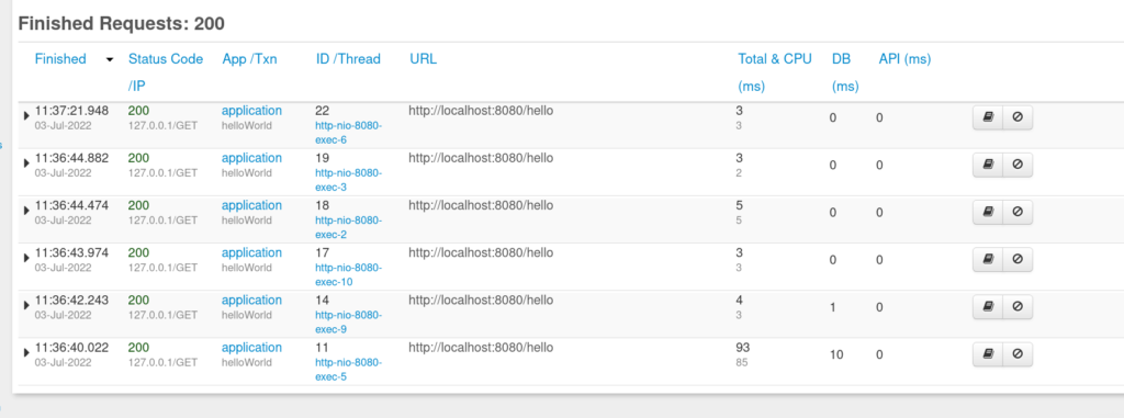 Comparing jstack and jcmd with FusionReactor - requests