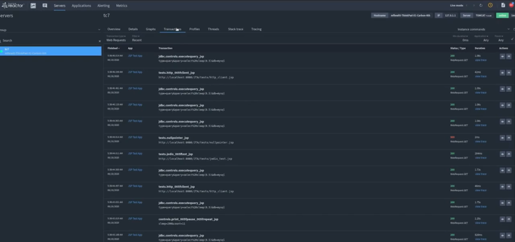 real time monitoring - illegalaccesserror