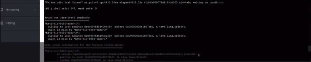 find deadlock using JVM